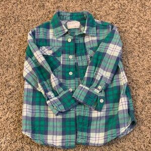 Crewcuts 2T Flannel Plaid Button Down Shirt